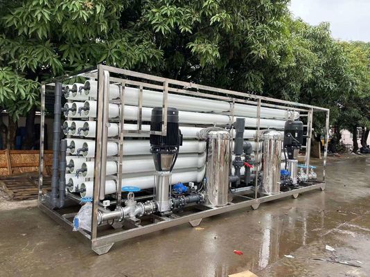 Stainless Steel High Salt Reject Brackish Water Treatment Machine With 60m3/hour Reverse Osmosis Syste