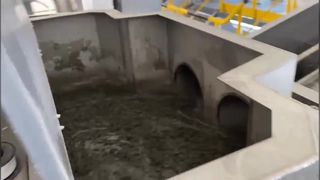 Screw press sludge dewatering machine